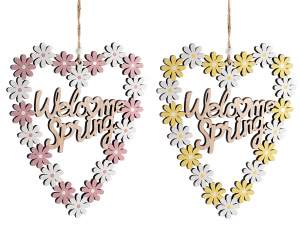 Wholesaler wooden heart flower garland