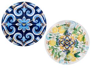 inrgosso Sicilian citrus majolica clock