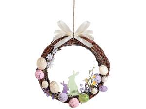 Easter colored egg wreath