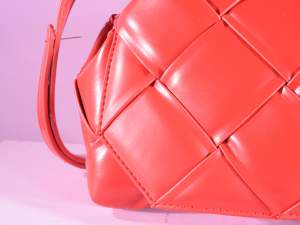 Wholesale red leatherette woven bags