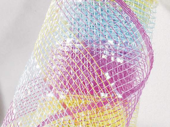 Rollo de red decorativa color arco iris