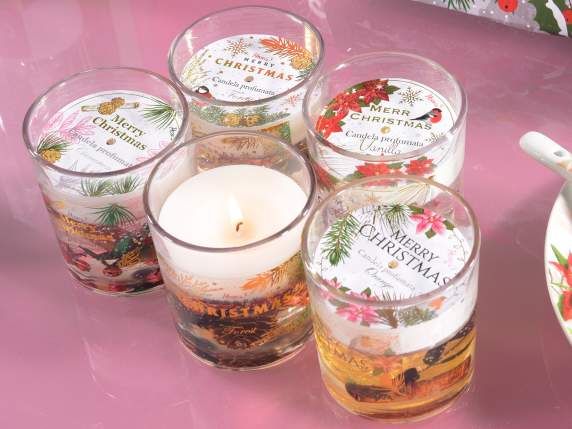Lumanare parfumata in borcan de sticla cu gel si decoratiuni