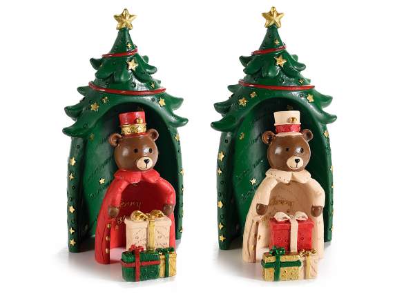 Set 3 decoratiuni din rasina cu brad, plus si cadouri