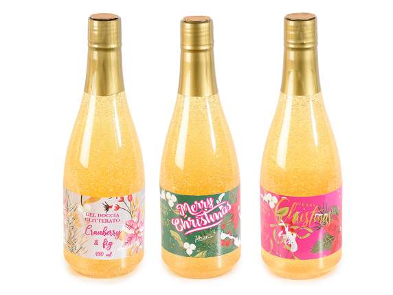 Sticla de sampanie cu gel de dus cu sclipici 430ml