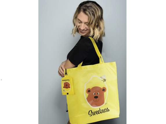 Bolsa de poliéster resellable con estampado Birba Bear