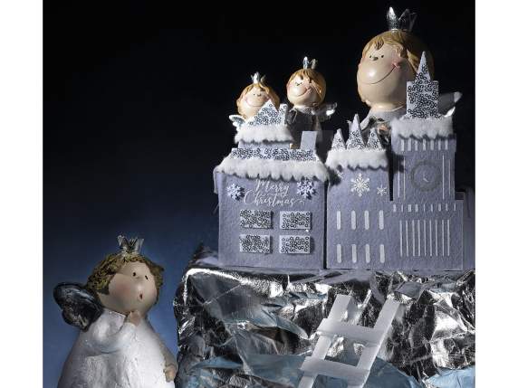 Bolso tela a forma de casa c-lentejuelas y detalles eco-fur