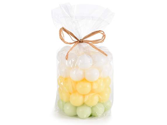Lot de 2 bougies cylindriques Bubble multicolores en pack in