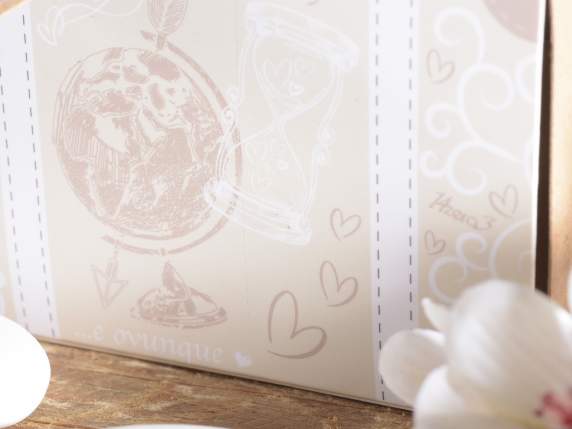 Paper suitcase box with Time Life decorations, tag and bow