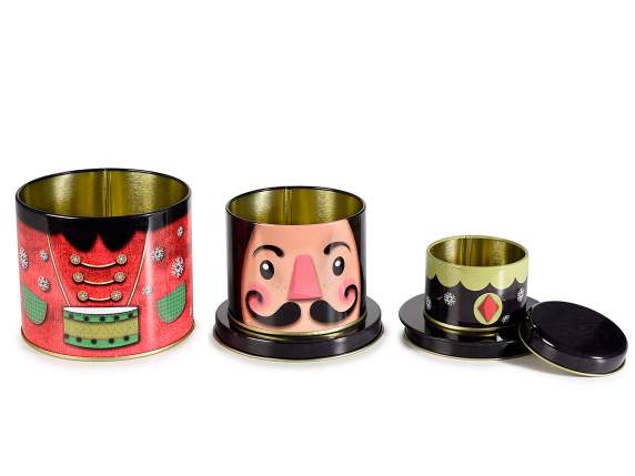 Modular character of 3 stackable metal jars