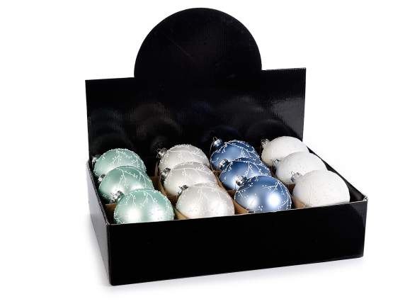 Glass ball with decorations to hang on display