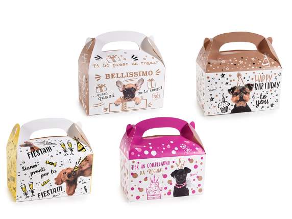 Happy Birthday printed paper trunk box with handle