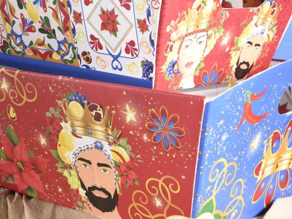 Paper tray with handles and decorations Gusto Mediterraneo