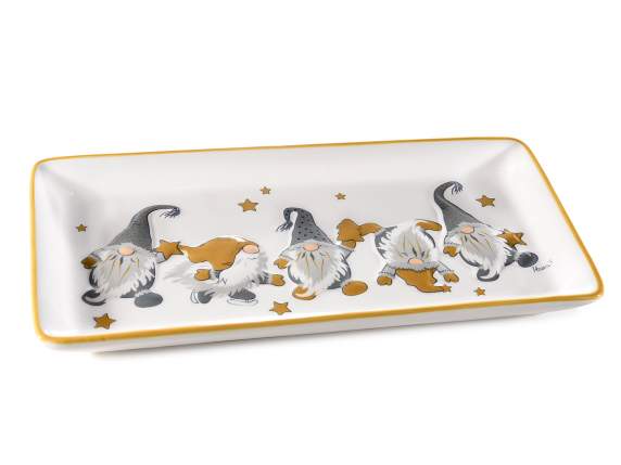 Glossy ceramic plate with Santa Stella decoration