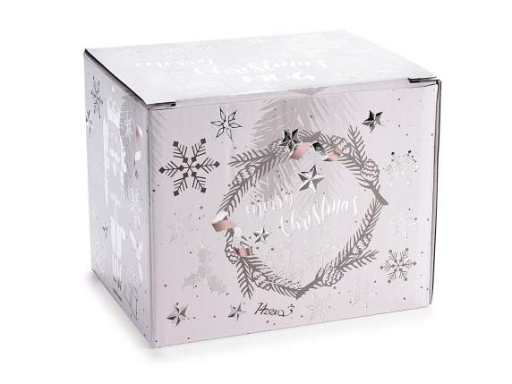 Porcelain cup with pearly champagne decorations w - gift box