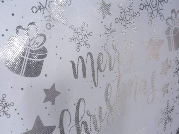 Non-woven fabric bag with silver metallic decorations