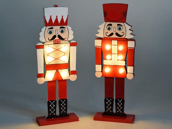 Cascanueces en madera de colores con luces LED