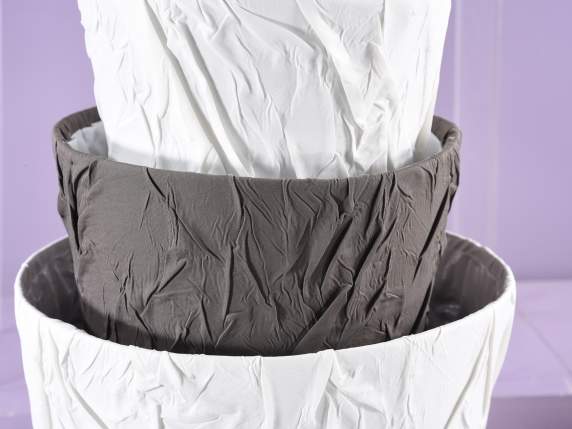 Lot de 4 vases en tissu froissé avec intérieur imperméable