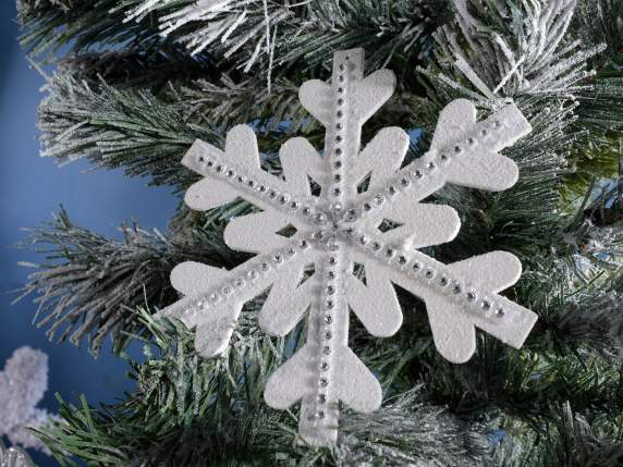 Glitter snowflake with rhinestones to hang