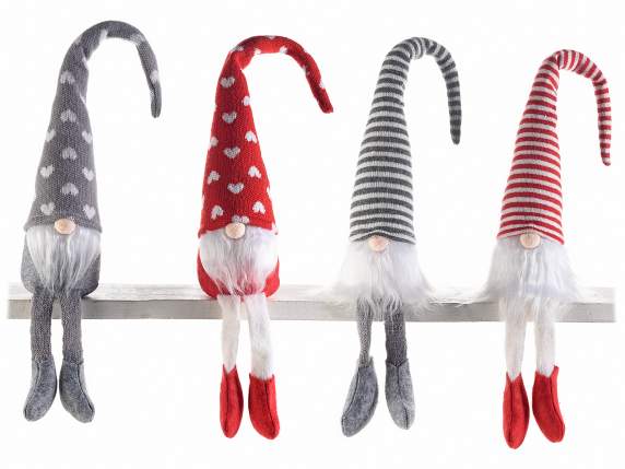 Santa Claus with long legs in cloth with moldable hat