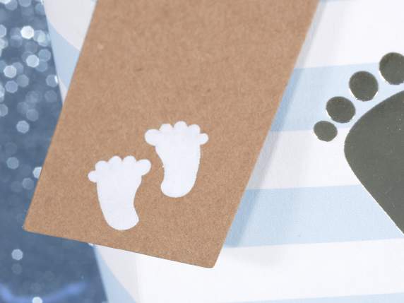 Lot de 50 étiquettes en papier naturel avec imprimé Naissanc