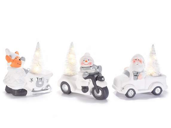 Décoration de Noël en céramique à placer avec des lumières