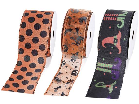 Mouldable Halloween ribbon in fabric and organza
