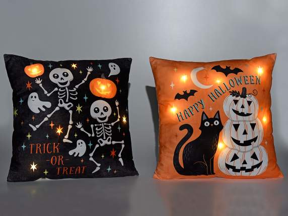 Padded Halloween cushion with removable cover with LED light