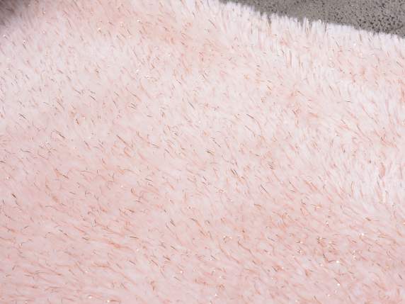 Cushion in soft eco-fur with removable cover with lamé threa