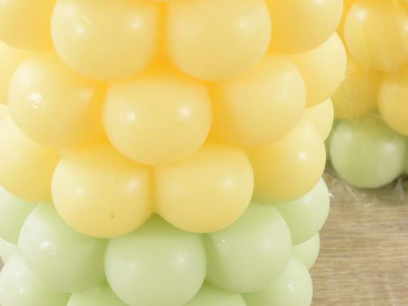 Set de 2 lumânări cilindrice Bubble multicolore într-un sing