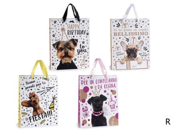 Bolsa de papel grande con la inscripción Feliz Cumpleaños