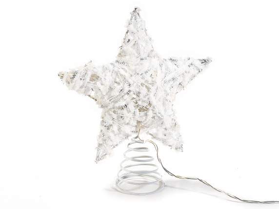 Estrella de metal efecto nieve c-luces led para apoyar