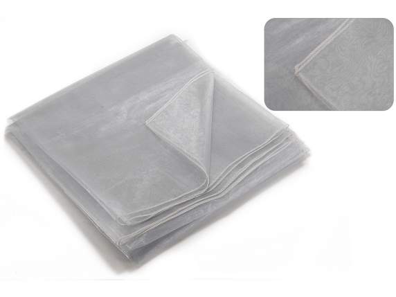 Silver organdy tablecloths with edge