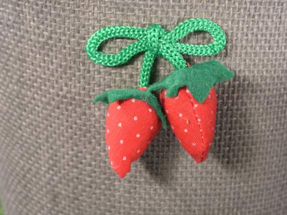 Ensemble de 3 paniers en jute à décor de fruits et intérieur
