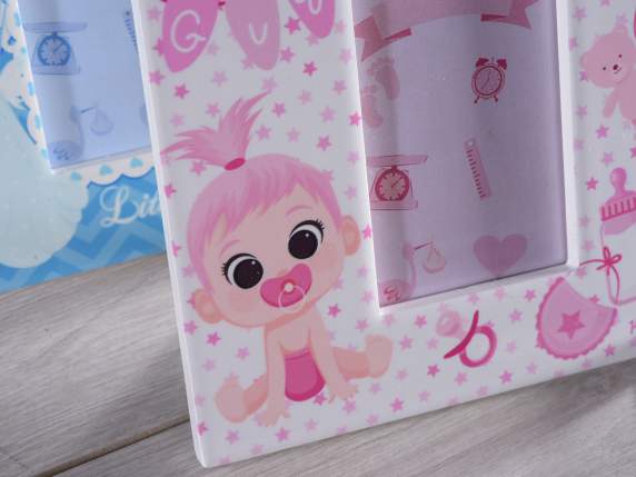 Glossy ceramic photo frame to rest Baby Girl