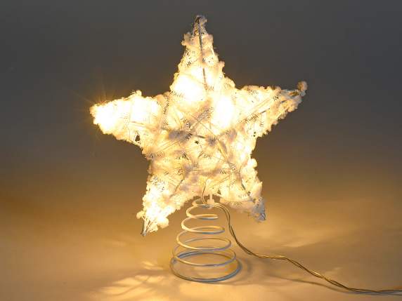 Snow-effect metal star with led lights to be placed on