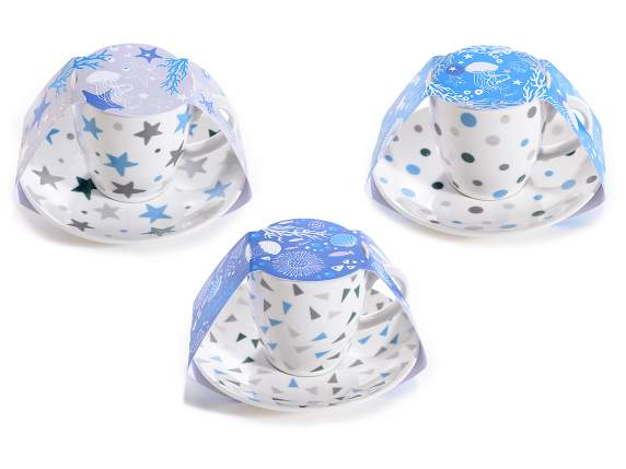 Tasse en porcelaine avec soucoupe Summer by the sea conf.
