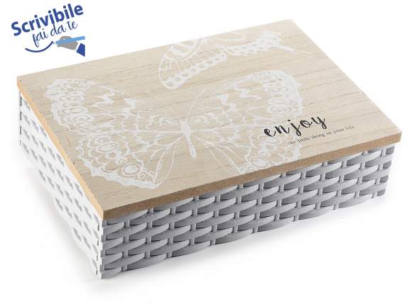Natural wood tea - spice box with 6 compartments