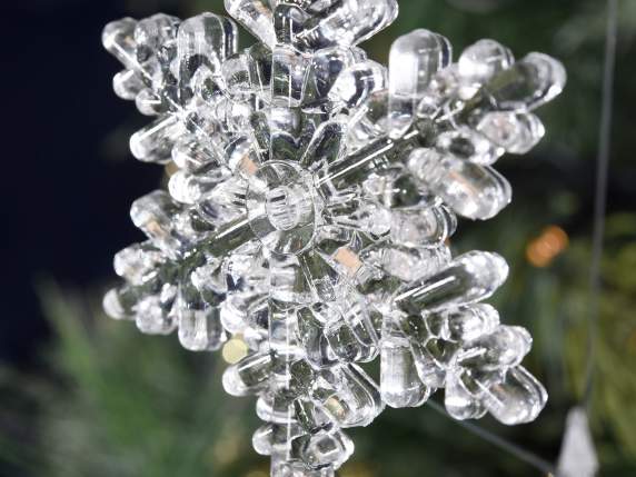 Flocon de glace effet verre avec pendentif à suspendre