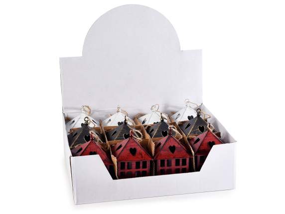 Lanterne de maison en métal avec bougie chauffe-plat LED à a