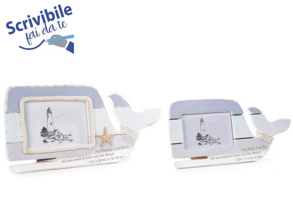 Set of 2 wooden whalebone photo frames to rest
