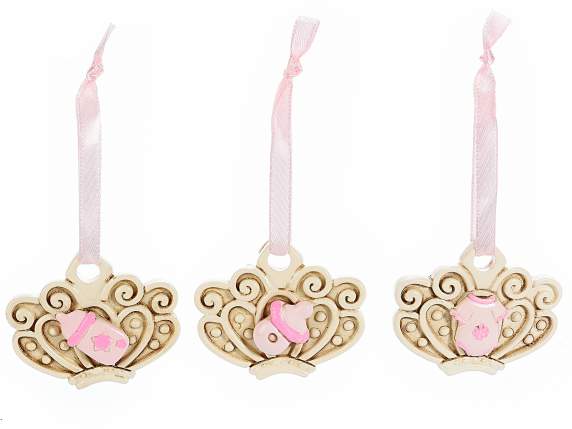 Baptism decoration in resin rose color