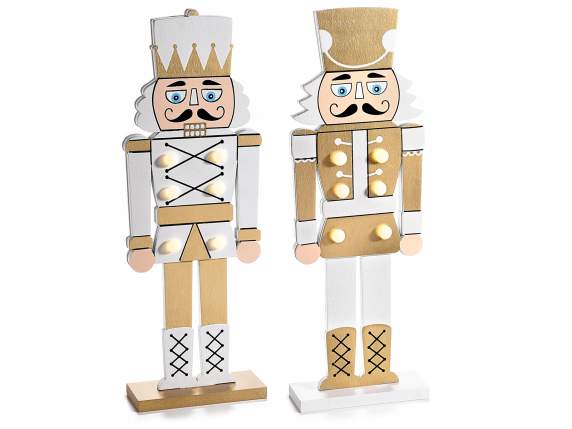 Nutcracker in colored wood with LED lights