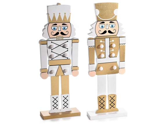 Nutcracker in colored wood with LED lights