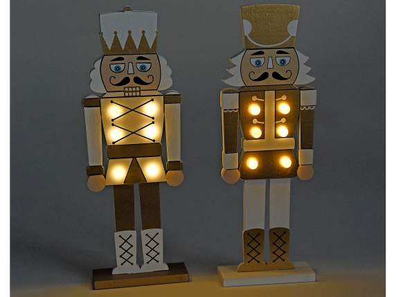 Nutcracker in colored wood with LED lights