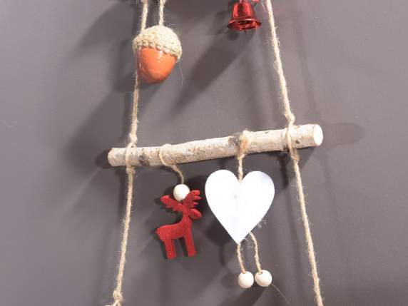 Christmas tree to hang with birch branches and decorations