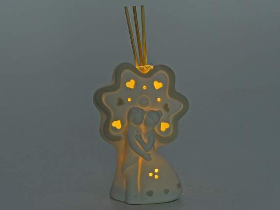 Porcelain tree of life and spouses with LED and stick for pe