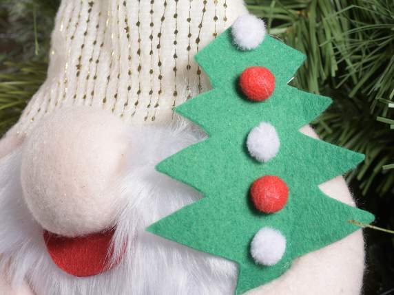 Cloth Santa Claus with colorful tree to hang