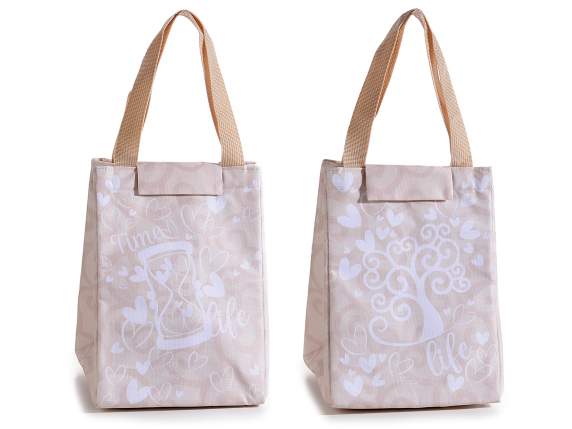 Thermal bag-lunch bag with handles and velcro closure