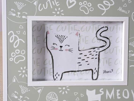 Wooden Woof - Meow photo frame to stand