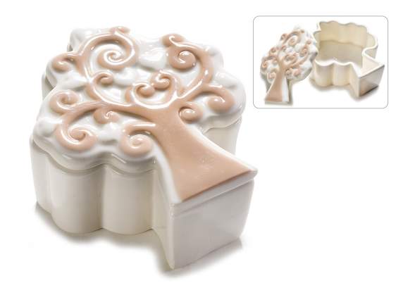 Tree of life box in porcelain